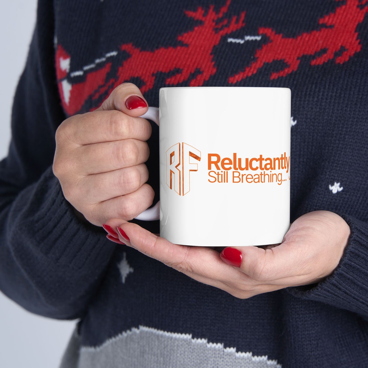 Reluctantly Fit Brew Mug – Still Breathing Edition (Ceramic 11oz, 15oz)